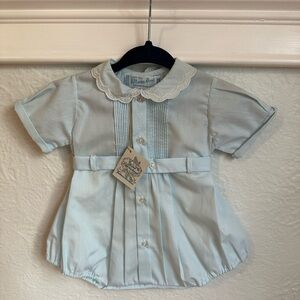 Vintage Feltman Brothers Pintuck Button Belt Creeper in light blue